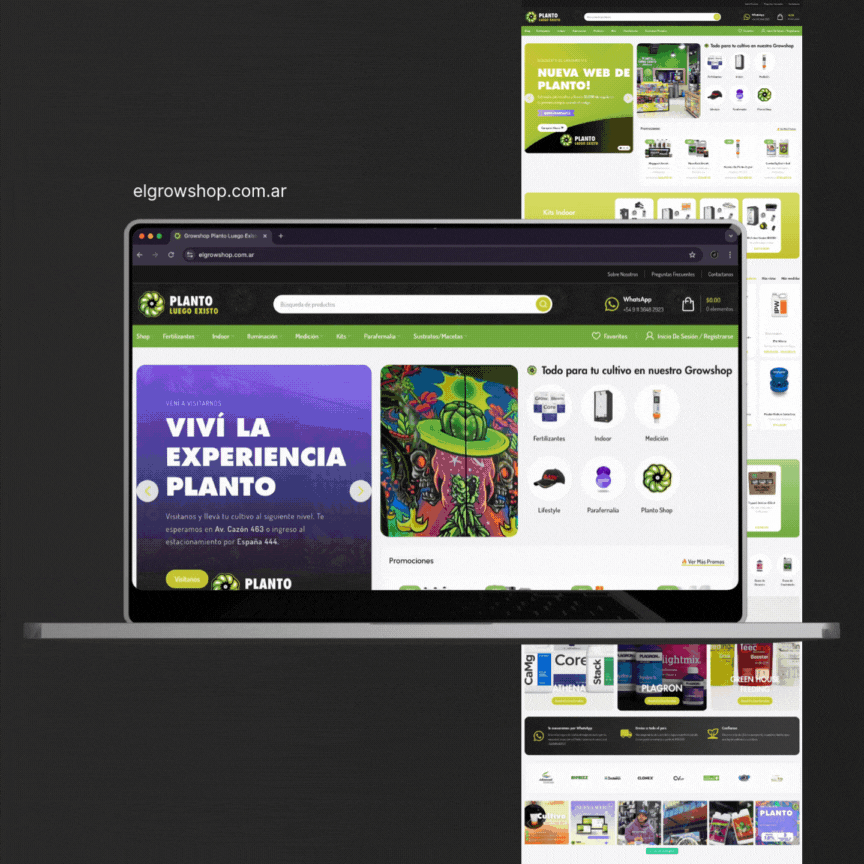 Páginas web Planto luego existo growshop