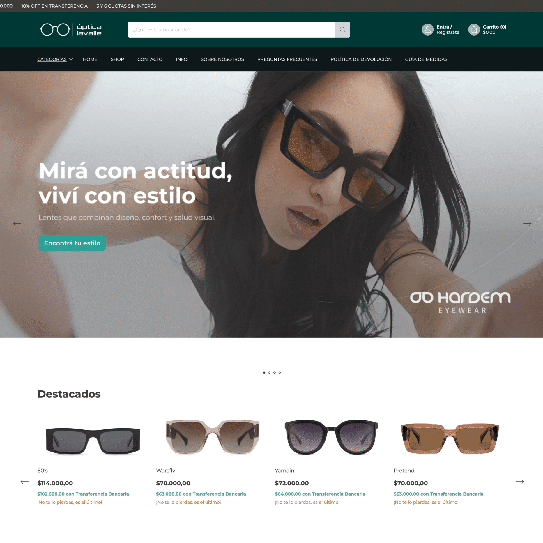 Tienda Online de Optica Lavalle