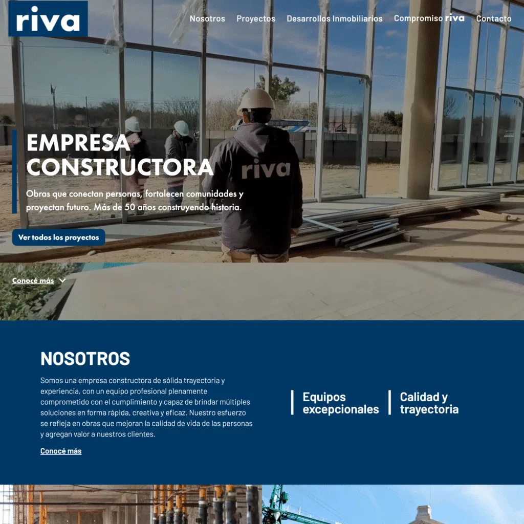 RIVA constructora rediseño web Argentina