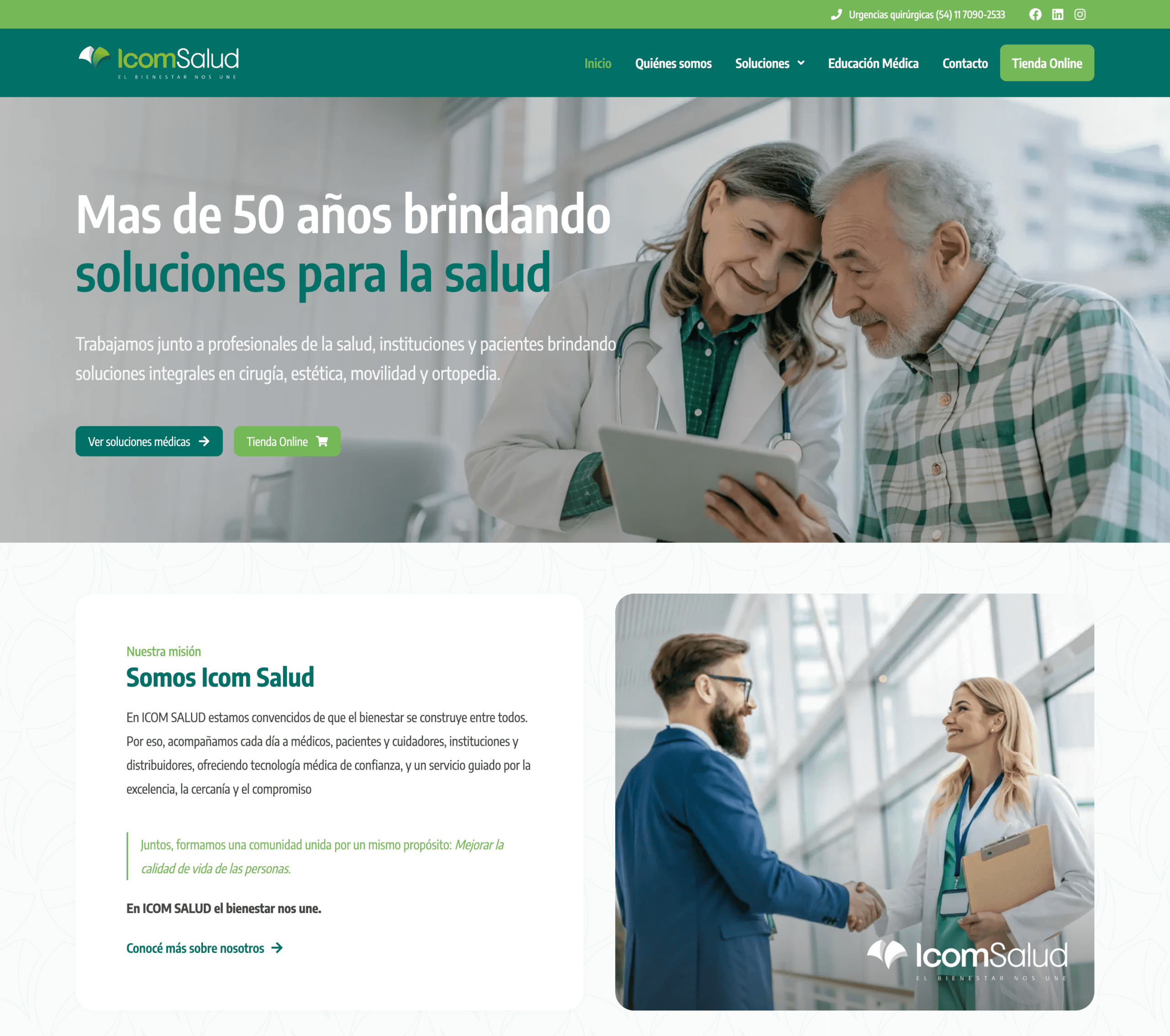 ICOM Salud rediseño web distribuidora salud Argentina