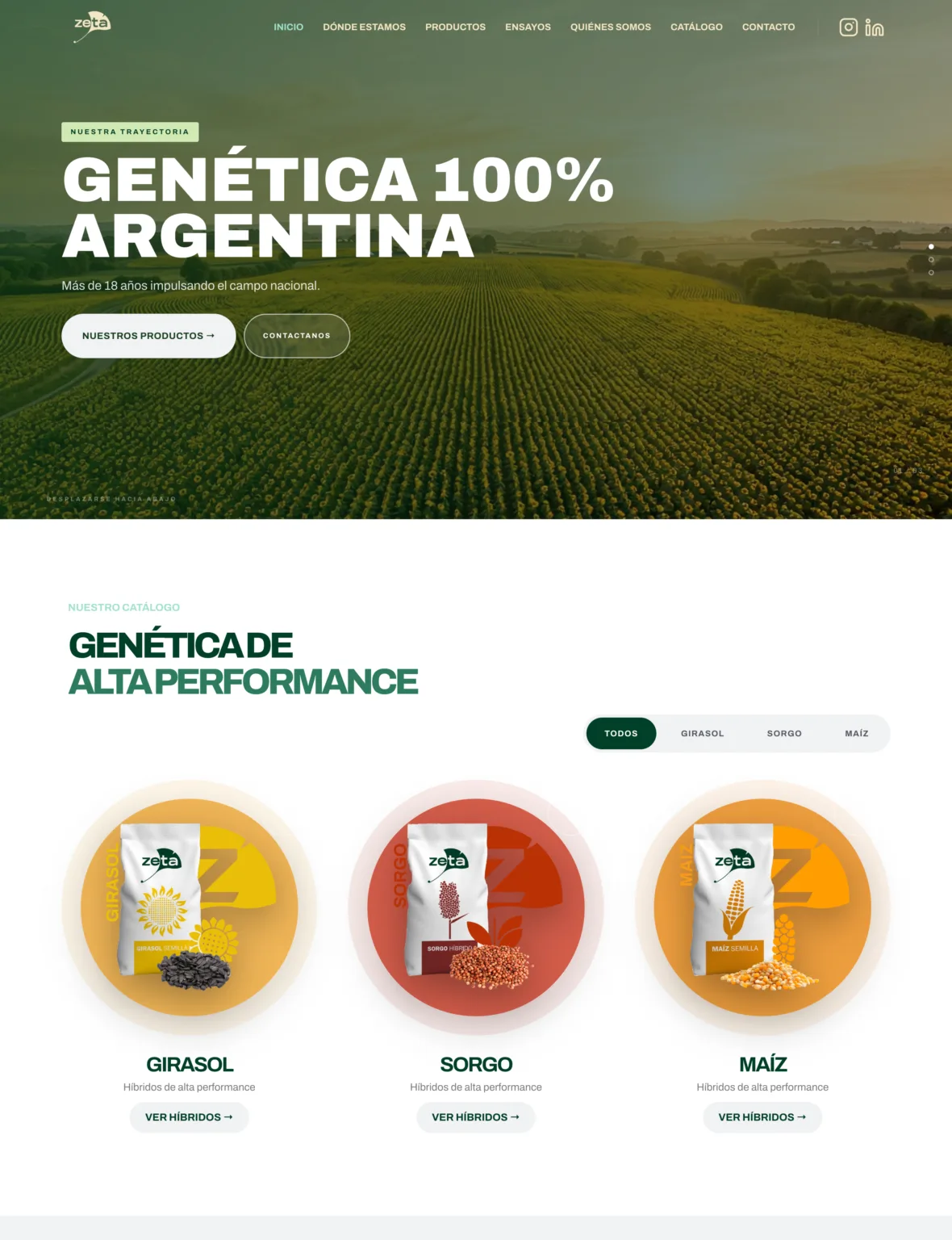 Zeta Semillas hibridos con genetica 100% Argentina