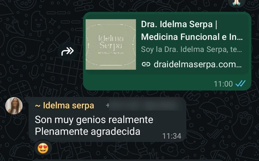 Mensaje de la Dra. Idelma Serpa: son muy genios, plenamente agradecida